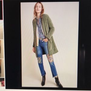 Anthropologie Quilted Corduroy Jacket